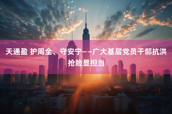 天通盈 护周全、守安宁——广大基层党员干部抗洪抢险显担当